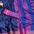 Navy blue woven silk saree with blouse