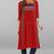 Beautiful Red Colour Poly Crepe Kurti Textured In Floral Printed