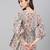 Trendy Short Kurti In Beige Colour Cotton Fabric With Floral Printed Texture
