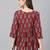 Trendy Short Kurti In Maroon Colour Cotton Fabric With Floral Printed Texture