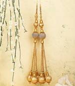 Styylo Fashion Gold Plated with Pearl Red Bridal Lehenga and Saree Fancy And Beautiful Latkan (Set of 2)