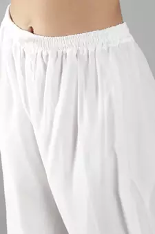 Hand Embroidered Lucknowi Chikankari White Georgette Palazzo for Women SCL11020