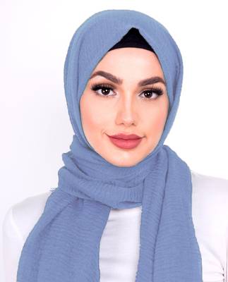 Blue plain viscose hijab 1