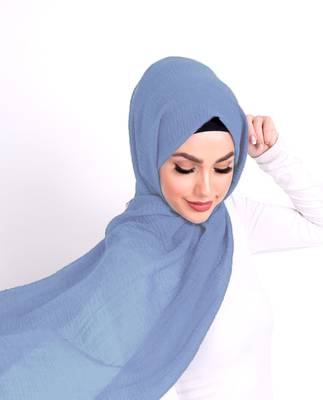 Blue plain viscose hijab 3
