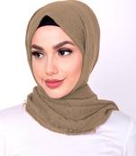 Brown plain viscose hijab