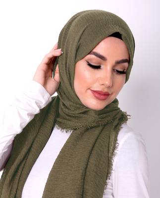 Green plain viscose hijab 2