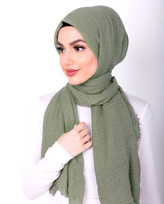 Green plain viscose hijab 3