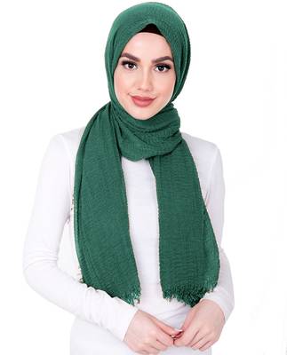 Green plain viscose hijab 2