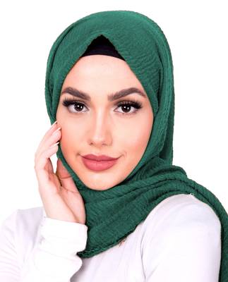 Green plain viscose hijab 3
