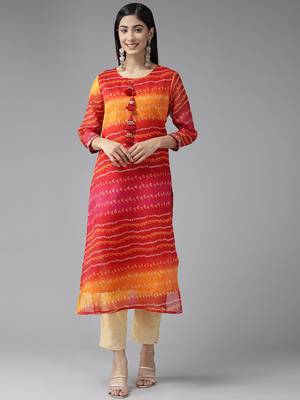 Red printed cotton kurtas-and-kurtis 1