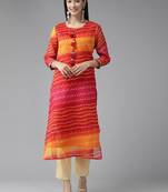 Red printed cotton kurtas-and-kurtis