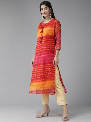 Red printed cotton kurtas-and-kurtis 2