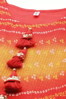 Red printed cotton kurtas-and-kurtis