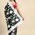 Black Colour Digital Satin Silk With Floral Printed Saree Also Comes With Unstitched Blouse