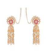 Red kundan earrings