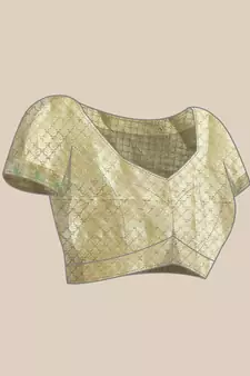 Olive Woven Organza Saree With Blouse