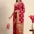 Rani Pink Woven Organza Saree With Blouse