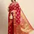 Red Woven Organza Saree With Blouse