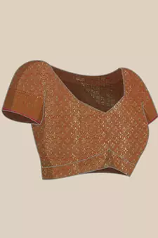 Red Woven Organza Saree With Blouse