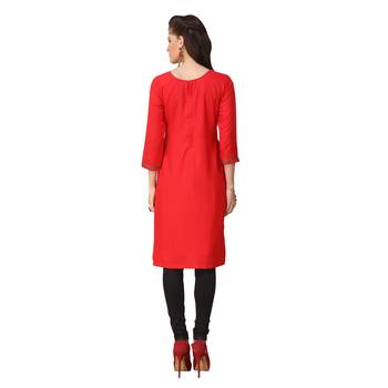 Red embroidered rayon ethnic-kurtis 2