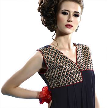 Navy-blue embroidered georgette ethnic-kurtis 2