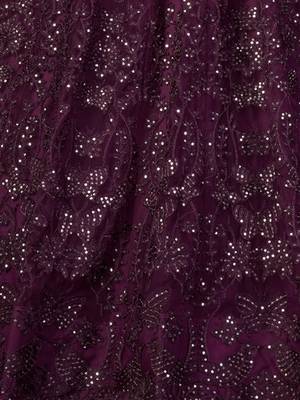 Wine zari net unstitched lehenga 4