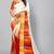Glamrack Cream printed satin saree with blouse