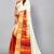 Glamrack Cream printed satin saree with blouse