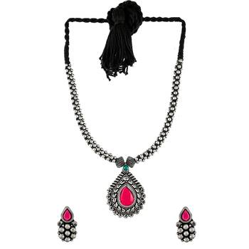 Silver crystal necklace-sets 5