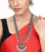 Silver crystal necklace-sets