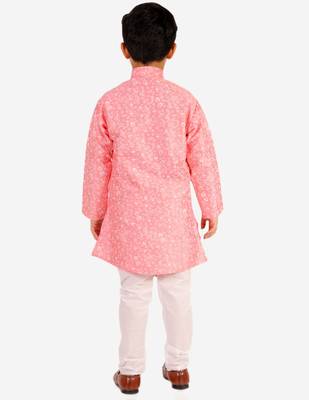 Pink Stripes SIlk Jacquard Kurta Pajama Set // Traditional Wear 4