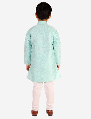Firozi Stripes SIlk Jacquard Kurta Pajama Set // Traditional Wear 2
