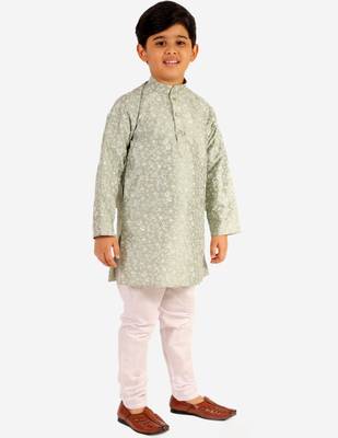 Green Stripes SIlk Jacquard Kurta Pajama Set // Traditional Wear 1