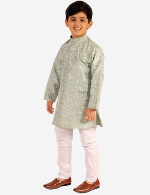 Green Stripes SIlk Jacquard Kurta Pajama Set // Traditional Wear 2