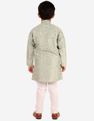 Green Stripes SIlk Jacquard Kurta Pajama Set // Traditional Wear 4
