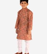 Pink Stripes SIlk Jacquard Kurta Pajama Set // Traditional Wear