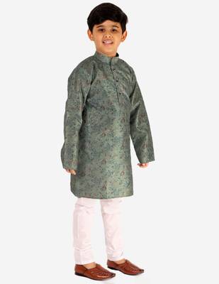 Green Stripes SIlk Jacquard Kurta Pajama Set // Traditional Wear 3
