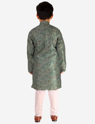 Green Stripes SIlk Jacquard Kurta Pajama Set // Traditional Wear 4