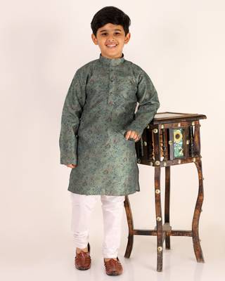 Green Stripes SIlk Jacquard Kurta Pajama Set // Traditional Wear 5