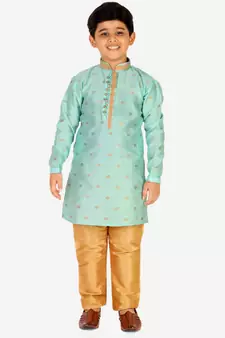 Multicolor Stripes SIlk Jacquard Kurta Pajama SetTraditional Wear