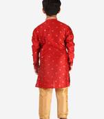 Maroon Stripes SIlk Jacquard Kurta Pajama Set // Traditional Wear