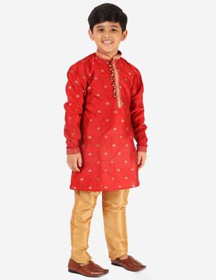 Maroon Stripes SIlk Jacquard Kurta Pajama Set // Traditional Wear 2