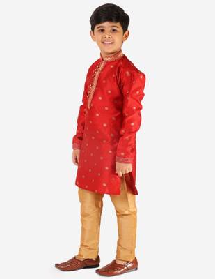 Maroon Stripes SIlk Jacquard Kurta Pajama Set // Traditional Wear 3