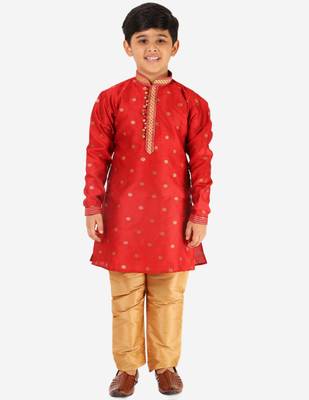 Maroon Stripes SIlk Jacquard Kurta Pajama Set // Traditional Wear 4