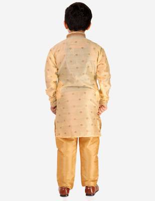 Gold Stripes SIlk Jacquard Kurta Pajama Set // Traditional Wear 1