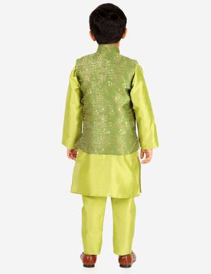 Green Stripes SIlk Jacquard Kurta Pajama Set // Traditional Wear 4
