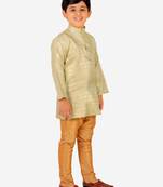 Lemon Stripes Cotton Jacquard Kurta Pajama Set // Traditional Wear