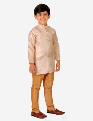Cream Stripes Cotton Jacquard Kurta Pajama Set // Traditional Wear 1