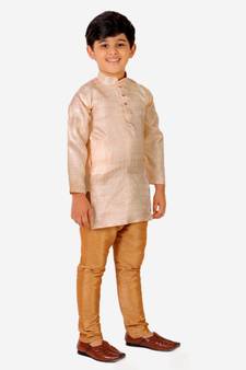 Cream Stripes Cotton Jacquard Kurta Pajama Set // Traditional Wear