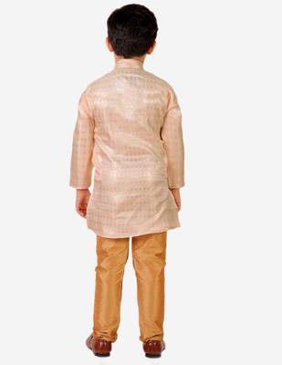 Cream Stripes Cotton Jacquard Kurta Pajama Set // Traditional Wear 2